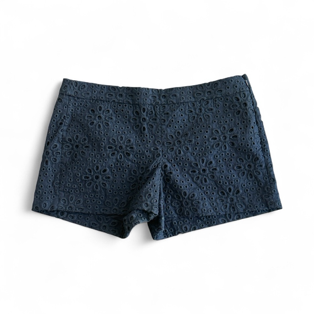 J. Crew  Black Eyelet High Waist Shorts